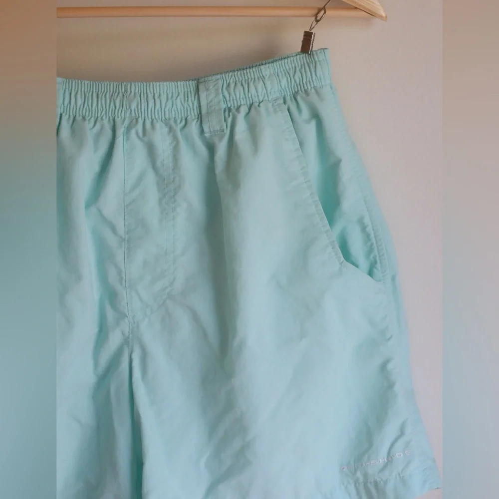 Men’s Columbia PFG Omni-Shade Fishing Shorts Seafoam Green Size S